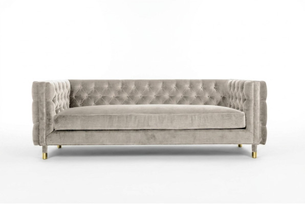 Beige Möbel 4 Sitzer Chesterfield Sofa Samt XXL Big Textil Stoff Couchen