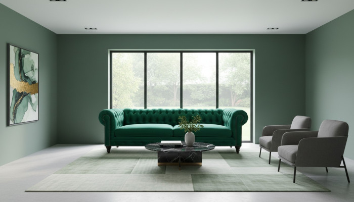 Chesterfield Sofa Grün Textil Stoff Couchen Kreative Möbel 3 sitzer Neu Sofas