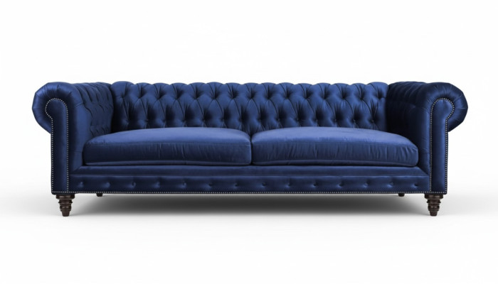 Chesterfield Dreisitzer Blau Neu Wohnzimmer Modern Kreative Möbel Textil Stoff