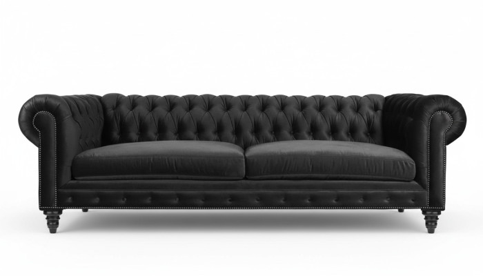 Chesterfield Schwarz Wohnzimmer Modern Dreisitzer Kreative Möbel Textil Stoff