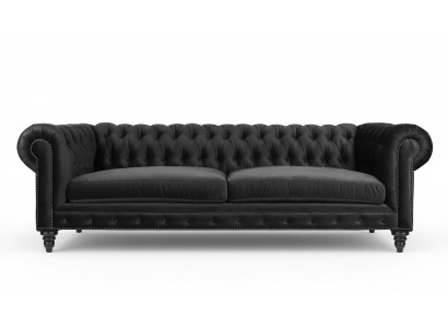 Chesterfield Schwarz Wohnzimmer Modern Dreisitzer Kreative Möbel Textil Stoff