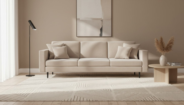 Italienische Stil Möbel Sofa Couch Textil Stoff Samt Sofas Couchen Wohnzimmer