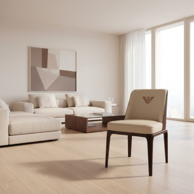 Exquisite Beige Esszimmer Lederstuhl Mit Modernem italienischem Stil