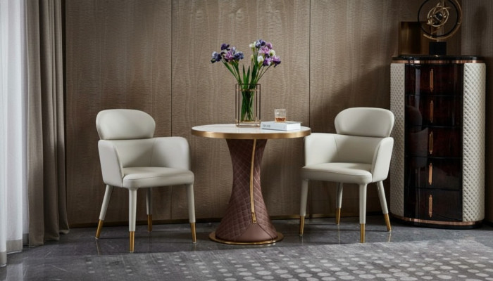 Sessel Leder Weiß Modern Möbel Lehnstuhl Design Möbel Luxus Edelstahl