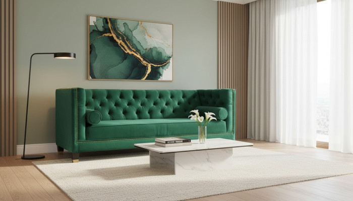 Grüne Chesterfield Wohnzimmer Sofa Neu Kreative Möbel Stoff Design Couchen Neu