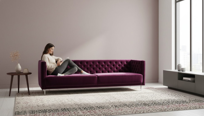 Violett Chesterfield Wohnzimmer Modern Design Sofa Italienische Stil Möbel Möbel