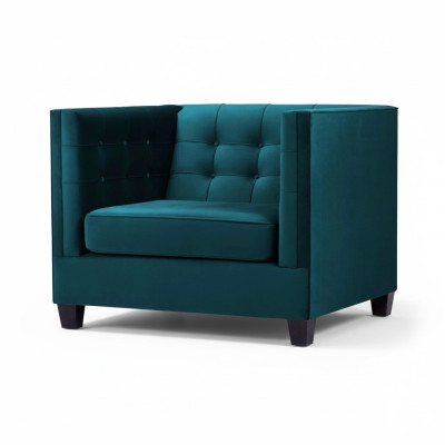 Sessel Chesterfield Textil Stoff Meergrün Kreative Möbel Neu Wohnzimmer