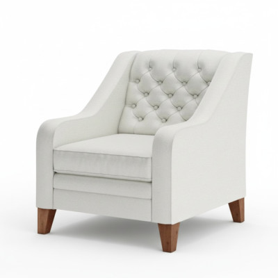 Sessel Textil Stoff Weiß Kreative Möbel Neu Wohnzimmer Modern Chesterfield