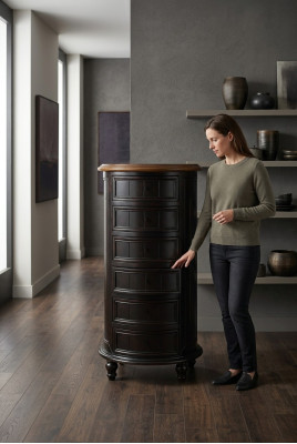 Design Kommode Schrank Luxus Holz Runde Kommoden Schränke Regal