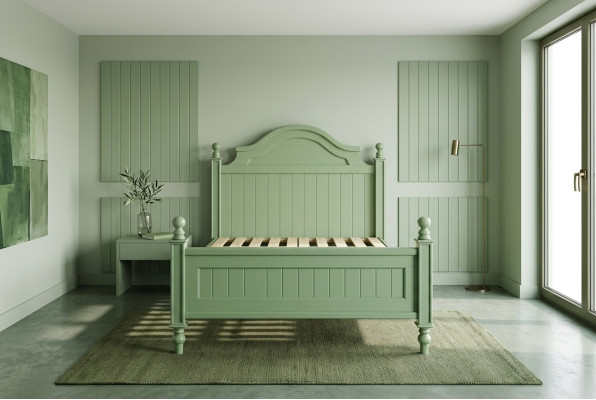 Grünes Bett Klassische Betten Landhaus Doppelbett Hotel Luxus Schlafzimmer Neu