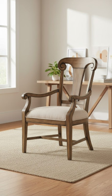 Stuhl Braun Design Wohnzimmer Esszimmer Holz Stühle Polster mit Armlehne Neu