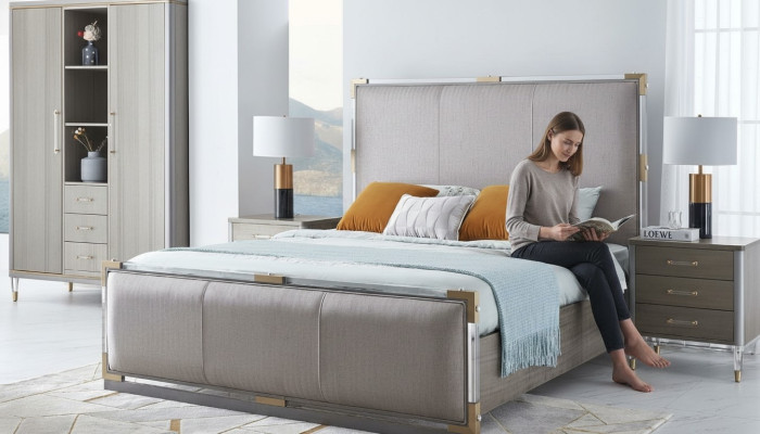 Klassisches 3 tlg. Schlafzimmer Set Klassisches Bett + Nachttisch Doppelbett
