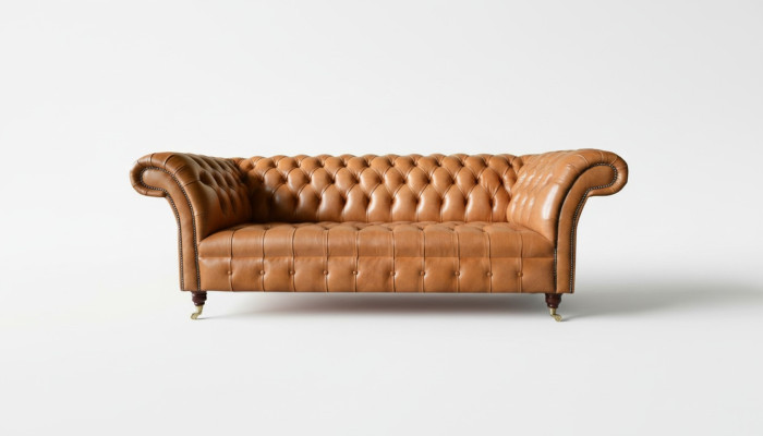 Chesterfield Design Luxus Polster Sofa Couch Sitz Textil Garnitur Leder