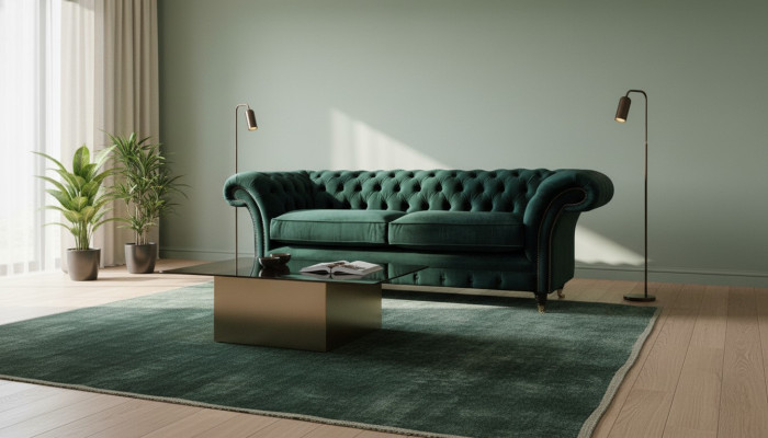 Klassische Chesterfield Couch Polster Sofa Sofas Samt 3 Sitzer Chester