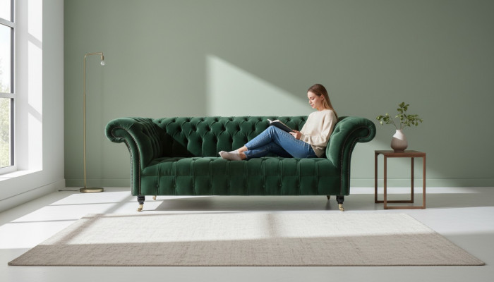 Chesterfield 3 Sitzer Sofas Polster Sitz Couch Sofa Garnitur Big Couchen
