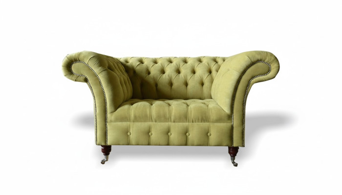 Chesterfield Sofa Couch Polster Garnitur 1,5 er Sofas Klassisch Einsitzer