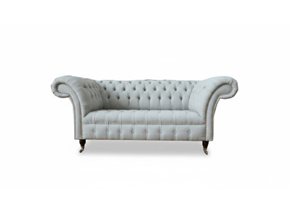 Chesterfield 2 Sitzer Wohnzimmer Couch Sofa Polster Textil Stoff Garnitur Neu