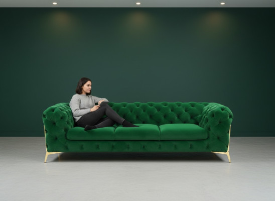 Sofa 3 Sitzer Design Sofas Polster Couchen Leder Relax Chesterfield Sitz Möbel