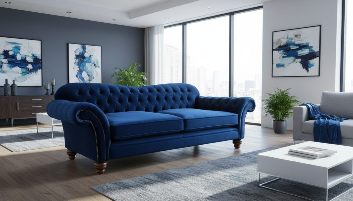 xxl Big Sofa Couch Chesterfield 240cm Polster Sofas 4 Sitzer Leder