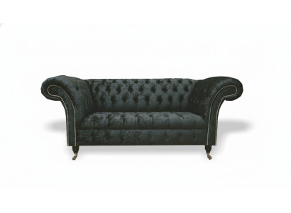 Chesterfield Samt Club Couch Polster 2 Sitzer design Textil Sofas Couchen