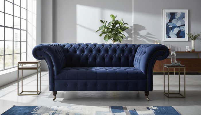 Couch Zweisitzer Klassische Textilsofa Couch Polster Sofa 2 Sitzer Samt Couchen