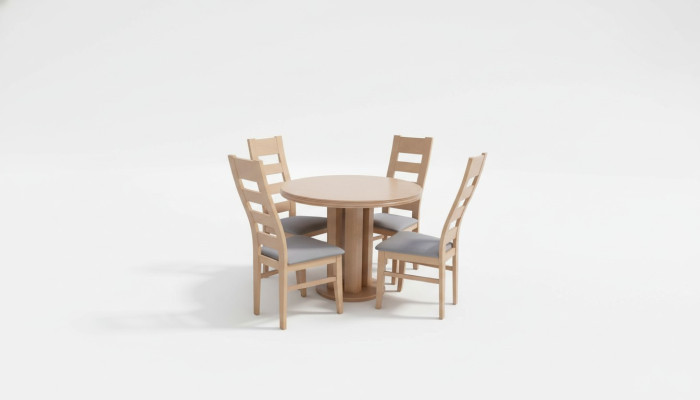 Esstisch 4 x Stühlen Esszimmer Set Essgruppe Holz Tisch 5tlg. Gruppe Garnitur