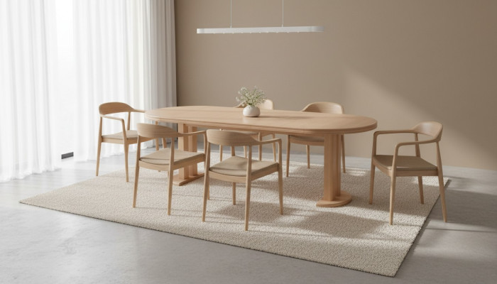 Esstisch Tisch Gruppe Esszimmer Wohnzimmer Garnitur Holz Design Stühle S35 Neu