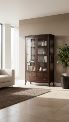Wohnzimmer Möbel Klassische Vitrine Holz Glas Glasschrank Schrank Vitrinen Neu
