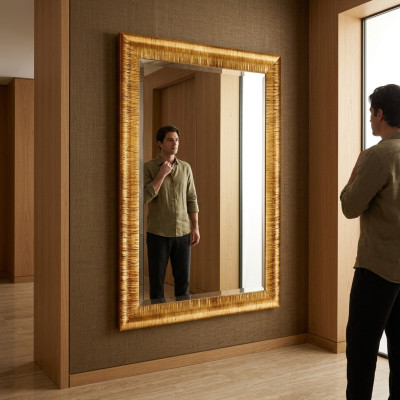 Spiegel Wandspiegel Flurspiegel Bad Flur Dekoration Holz Wand Spieglein Möbel