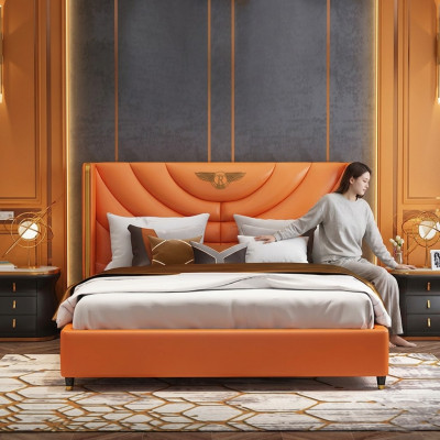 Holz Design Bett Doppel Luxus Ehe Hotel Modernes Gestell Schlaf Zimmer