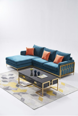Stoff Modern Couch Wohnlandschaft Textilsofa Sofagarnitur Sofa L-Form