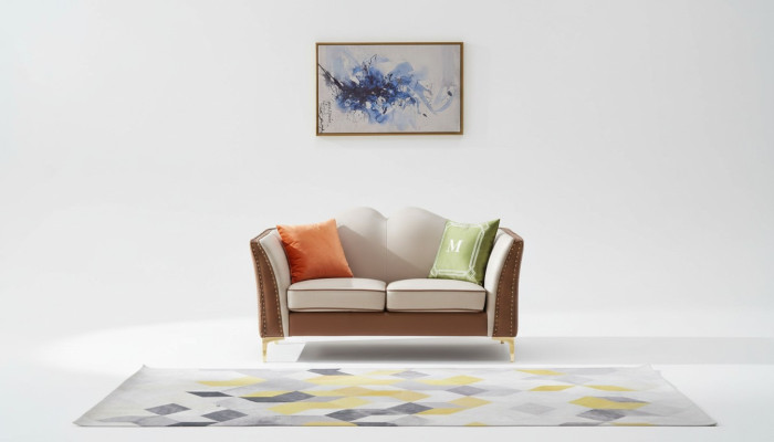 Klassische Zweisitzer 2er Sitzer Sofa Couch Polster Leder Couchen Sitz