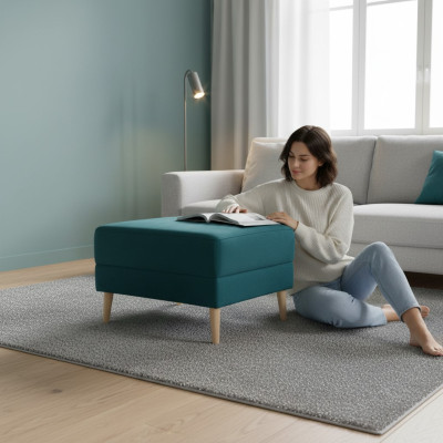 Fußhocker Sitzhocker Sitzpouf Wohnzimmer Designer Hocker Leder Textil