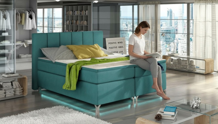 Luxus Designer Polsterbett Bett Betten Designerbett Boxspring Textil 180x200 Neu