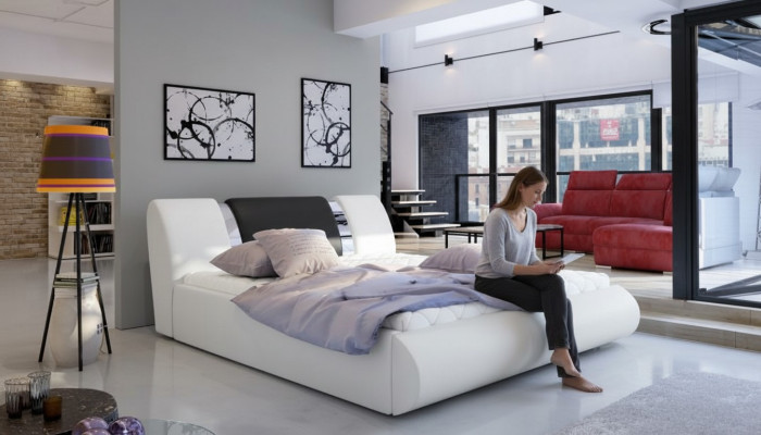 Luxus Boxspring Bett Schwarz Weiß Betten Schlafzimmermöbel Design Doppel Hotel