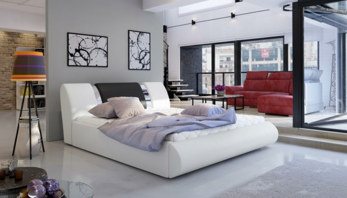 Luxus Boxspring Bett Schwarz Weiß Betten Schlafzimmermöbel Design Doppel Hotel