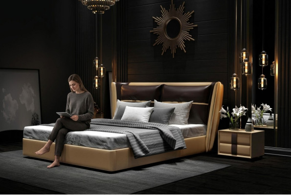Luxus designer Hotel Bett Schlafzimmer Polster Betten Doppel Bett