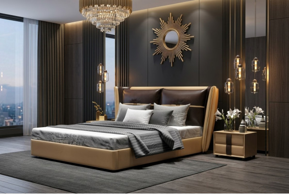 Luxus designer Hotel Bett Schlafzimmer Polster Betten Doppel Bett