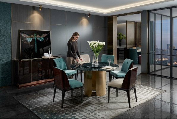 Stuhl Set Esszimmer Hellblau Stuhl 4x Lehnstuhl Modern Design Möbel Luxus Stühle