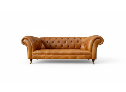 Chesterfield 3 Sitzer Couchen Nussbraun Modern Design Leder Sofa Kreative Möbel