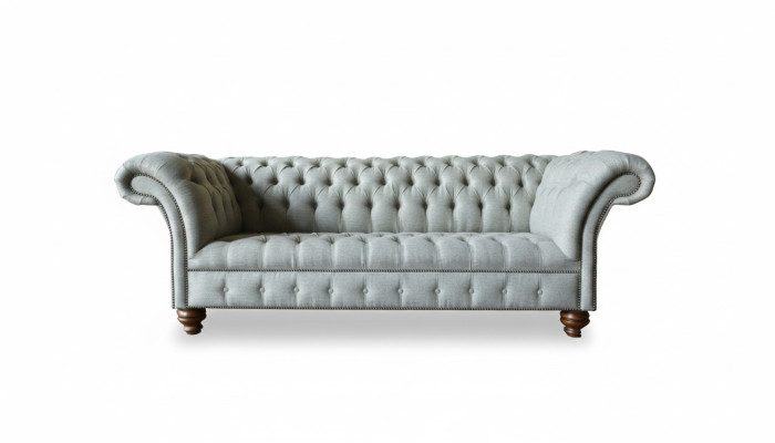 Chesterfield 3Sitzer Wohnzimmer Modern Hellgrau Couchen Sofa Neu Kreative Stoff