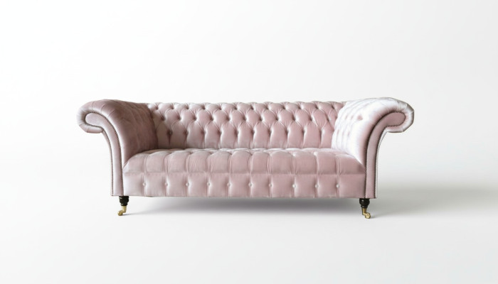 Chesterfield 3Sitzer Hellpink Kreative Möbel Neu Wohnzimmer Modern Design Sofa