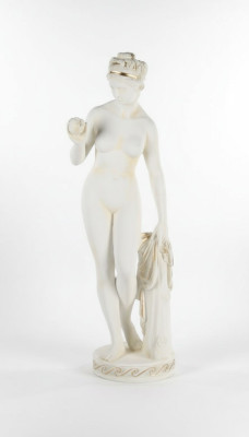 Antik Marmor Stil Statue Eva mit Apfel XXL Figur Statuen Skulptur Deko PG010