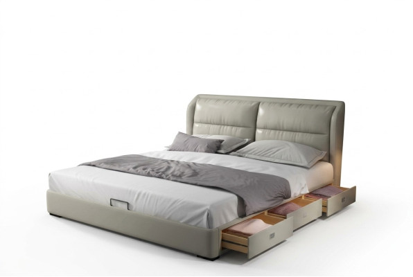 Designer Bett Schlafzimmer Betten Textil Leder Hotel Luxus Polster Samt Stoff