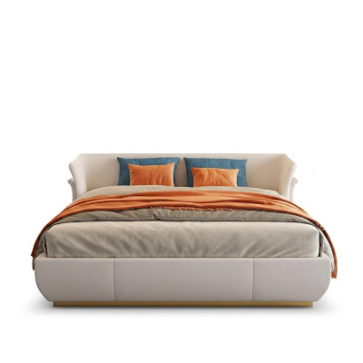 Designer Bett Doppel Betten Modernes Hotel Leder Doppelbett 180x200cm