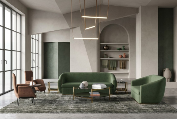 Sofagarnitur 3+3 Sitzer Grüne Sofa Garnituren Leder Sofas Couchen Polster