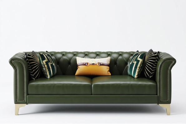 Klassische Dreisitzer Couch Möbel Polster Sofa 3 Sitzer Leder Couchen