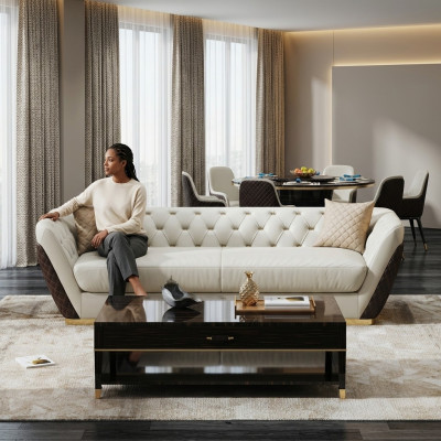 Sofa 3 Sitzer Couch Wohnlandschaft Garnitur Deko Design Modern Sofa Sitz