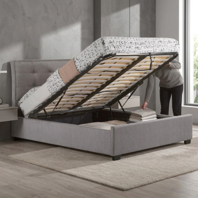 Chesterfield Design Polster Englisches Bett Doppelbett Grau Betten 160/180x200