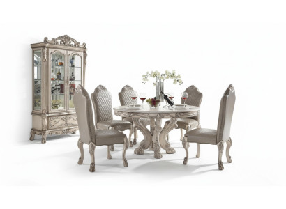 Tisch Set Garnitur Esstisch 6 Stühle Luxus Stil Möbel 8tlg Stuhl Gruppe Vitrine